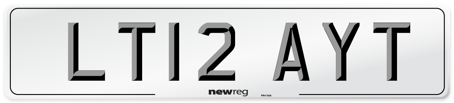 LT12 AYT Number Plate from New Reg